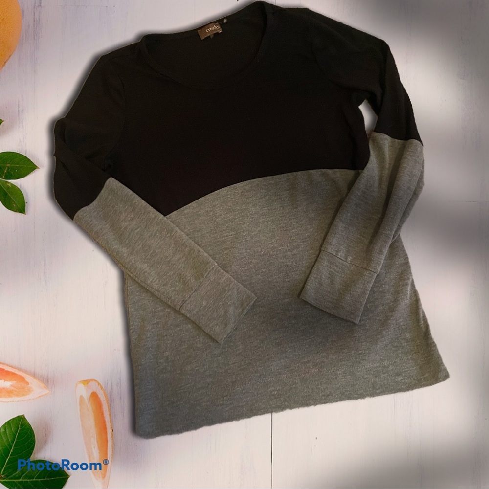 Crosby black and gray block long sleeve
